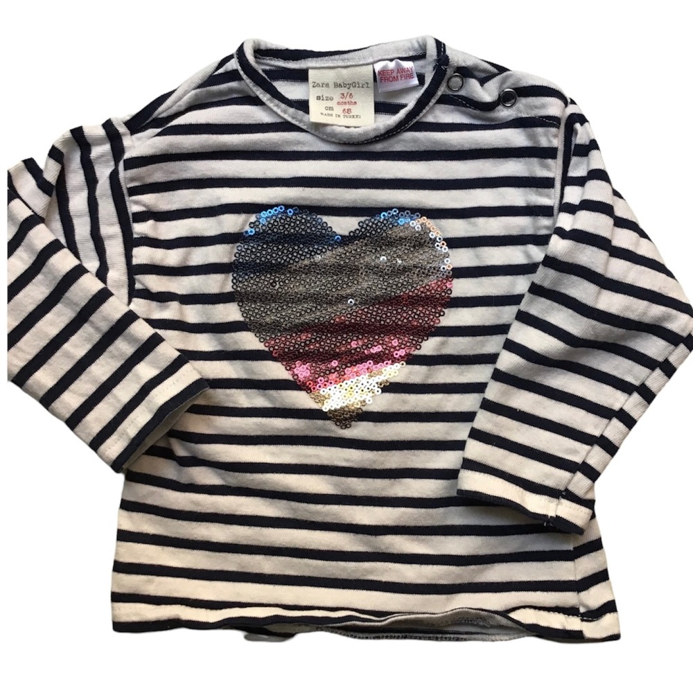 Zara Striped Heart Top